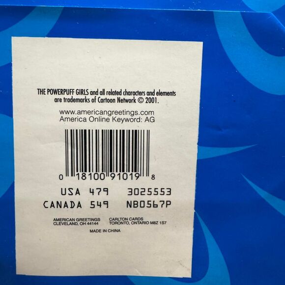 VTG 2001 Powerpuff Girls Gift Bag Collectible Y2K Nostalgia - Picture 4 of 8